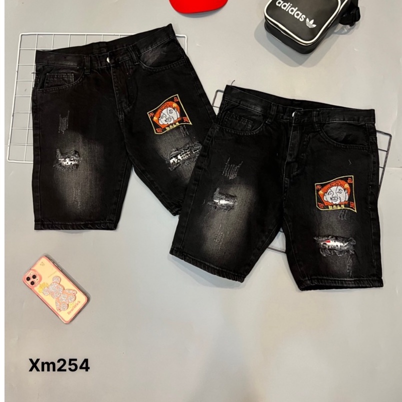 Quần short jean nam rách xước nhiều màu co dãn tốt hàng cao cấp