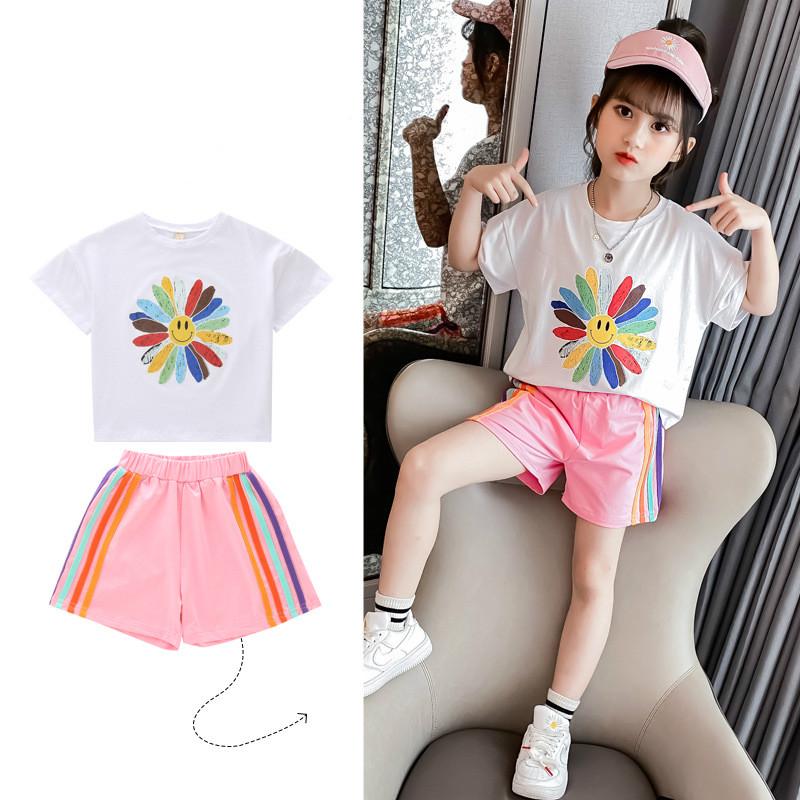 Bộ đồ Mùa Hè Cho Bé Gái, Bộ đồ Hai Mảnh Thể Thao Thời Trang Trẻ Em