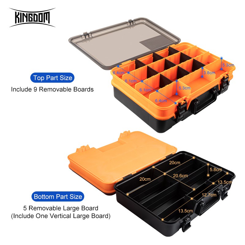 Hộp Kingdom đựng dụng cụ câu cá hai tầng sức chứa lớn đa năng