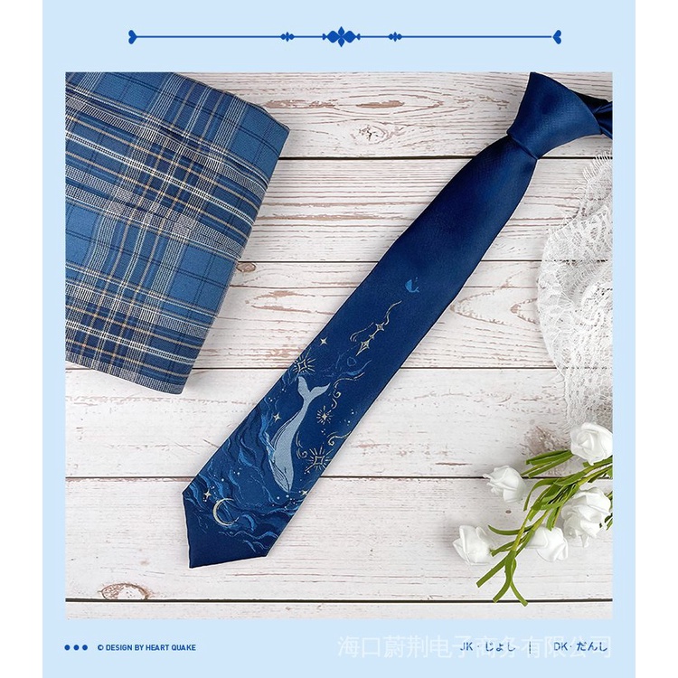 Cà Vạt In Họa Tiết Cá Voi jk Chính Hãng Dành Cho Nam Và Nữ Mặc Hàng Ngày