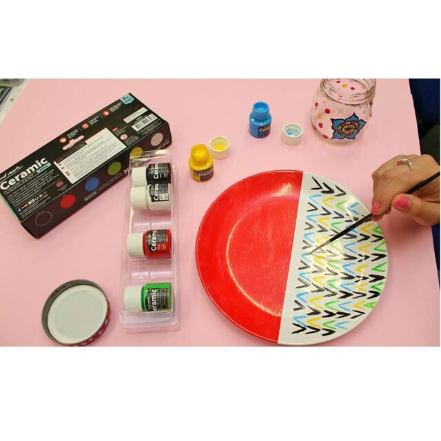 Màu sơn vẽ kính gốm sứ thủy tinh Mont Marte Signature Ceramic Paint 6 màu x 12ml