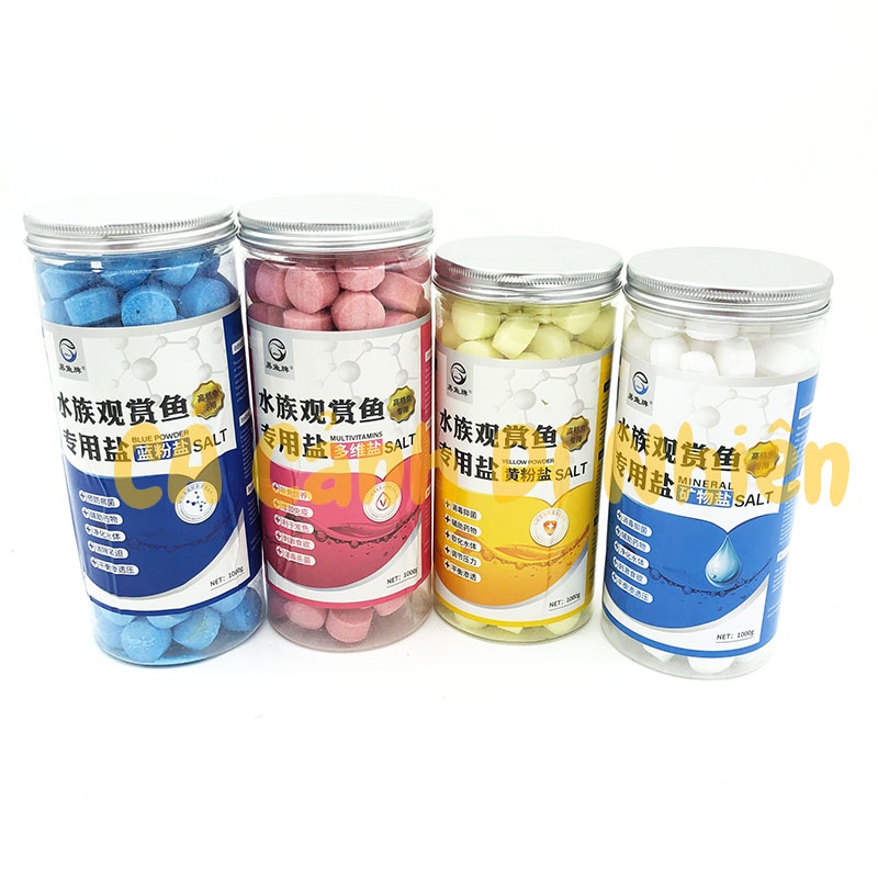 Muối Khoáng Nén Viên Bốn Màu Cho Cá Cảnh muối khoáng viên cho hồ cá thủy sinh - 1 Viên