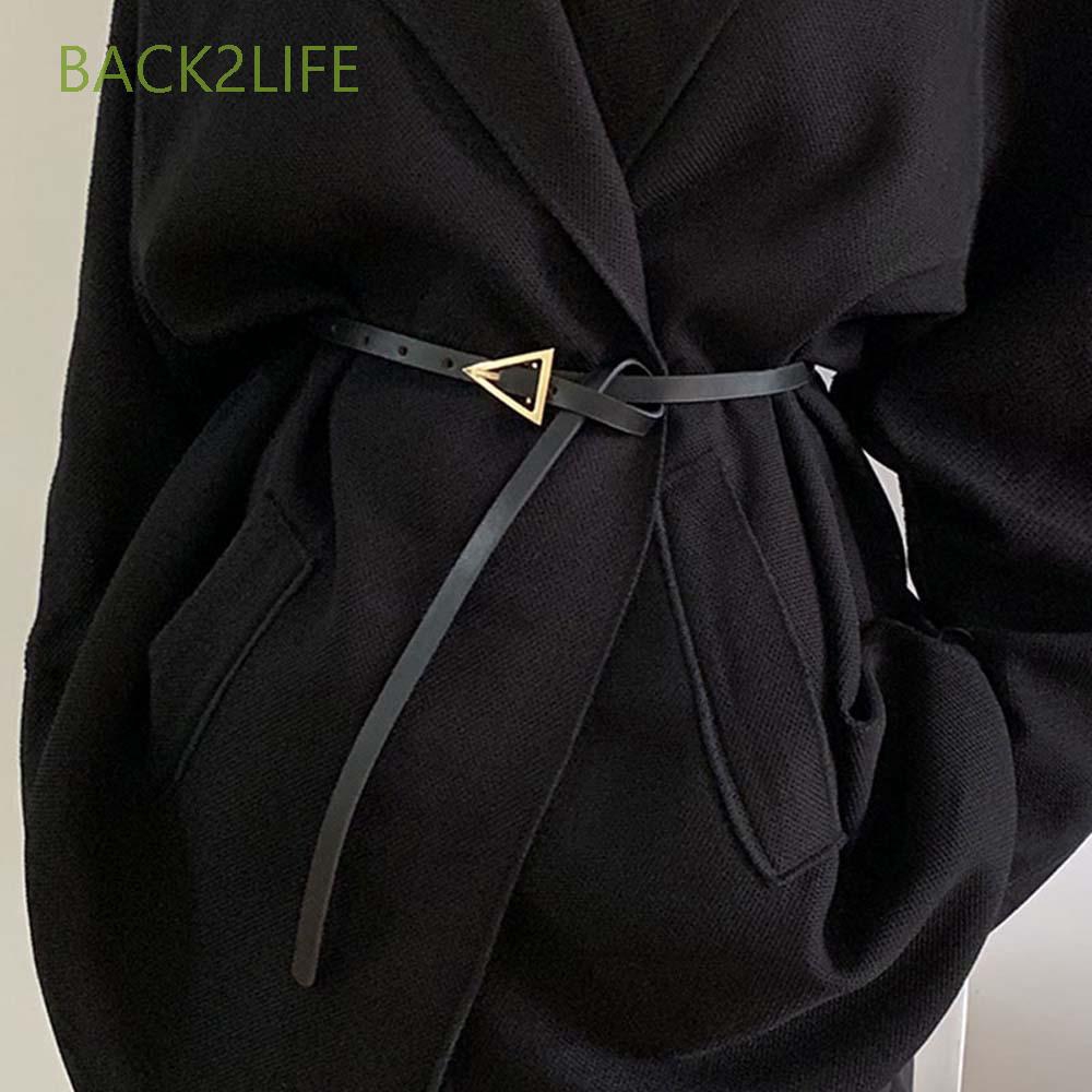 Thắt Lưng Da Pu Màu Trơn Phong Cách Vintage Dành Cho Nữ