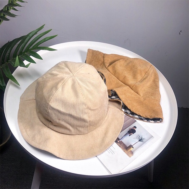 Mũ 2 mặt nhung - caro hottrend