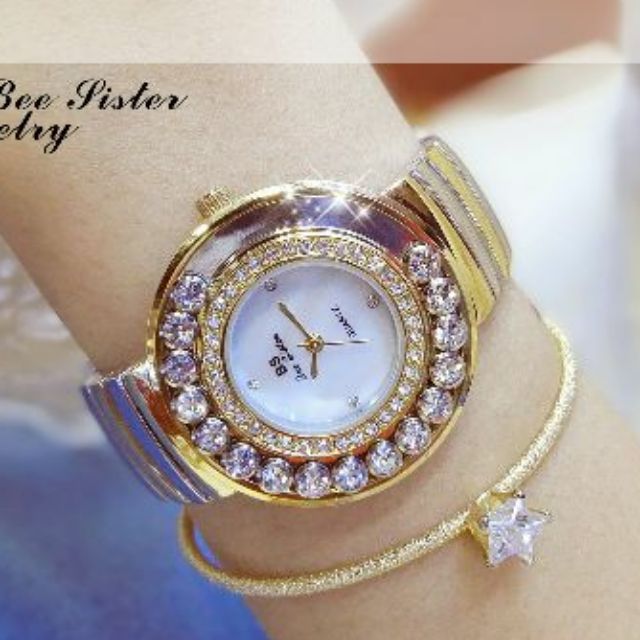 (Thanh lý 289k--&gt; 189k) Đồng Hồ Nữ Bee Sister 1432 Đá Xoay Chính Hãng Hàng Rất Dẹp( Có Clip)