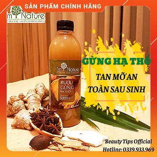 Rượu Gừng Hạ Thổ I'm Nature Giúp Giảm Mỡ - Đánh Gió - Phòng Ngừa Cảm Cúm 500ml