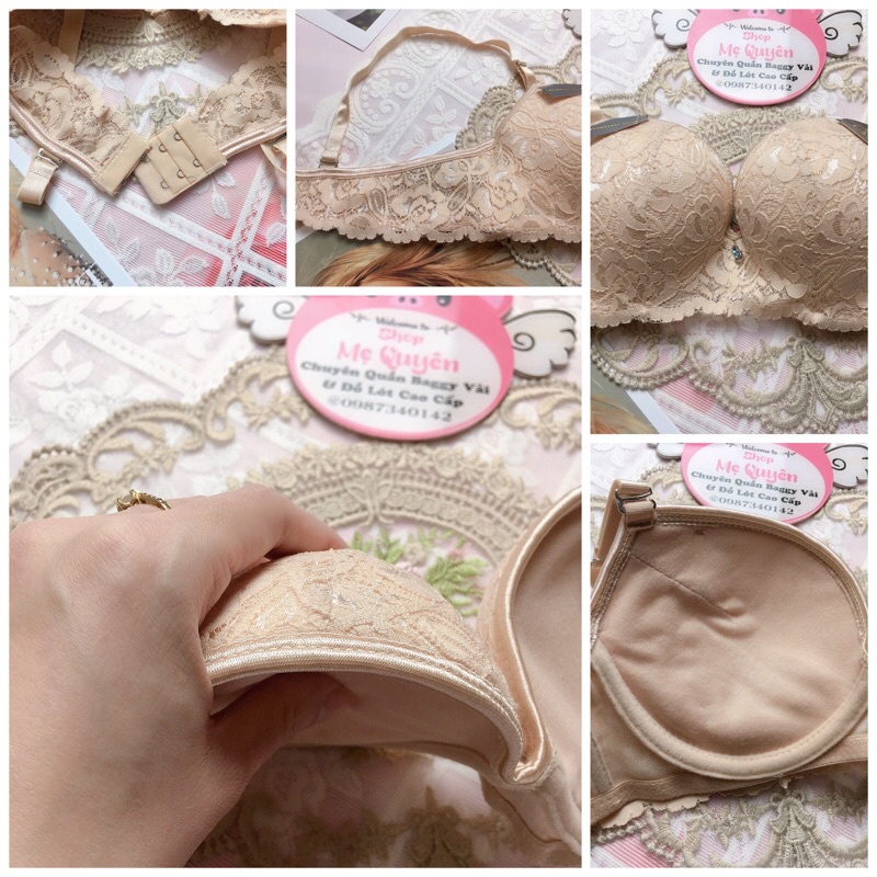 Áo lót ren nữ Thái Lan mút vừa 2,5cm có gọng mềm, hoạ tiết ren độc đáo nâng ngực tròn đầy cho nàng