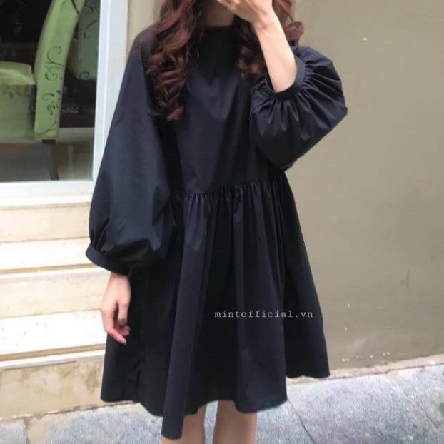 Váy Babydoll Tay Phồng, Đầm Nữ Trơn Dáng Xòe 2 Màu ,babydoll, SIÊU XINH | BigBuy360 - bigbuy360.vn