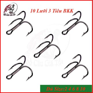 Combo 10 Lưỡi Câu Ba Tiêu BKK, Lưỡi Câu Ba Tiêu Có Nghạnh Gắn Mồi Giả Câu Lure - Đồ Câu Giá Tốt