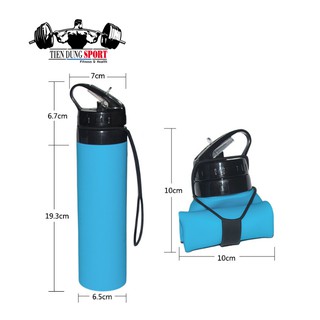 Bình Nước Silicon Thể Thao Gấp Gọn 600ml Chuyên Dụng Phượt l Hàng Cao Cấp l Chất Lượng l