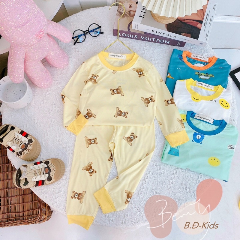 [Size 7-25kg] Bộ dài tay minky mom ❤️ freeship ❤️ Bộ dài tay thun lạnh hoạ tiết đáng yêu bé trai bé gái, bộ ngủ cho bé