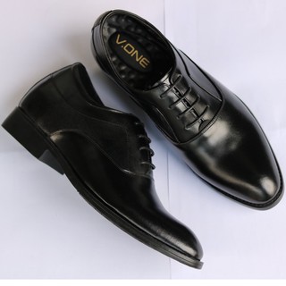 Giày Tây Nam Da Bò Tăng Chiều Cao 6.5cm Giày Da Nam Buộc Dây Cao Cấp, Sang Trọng GC02