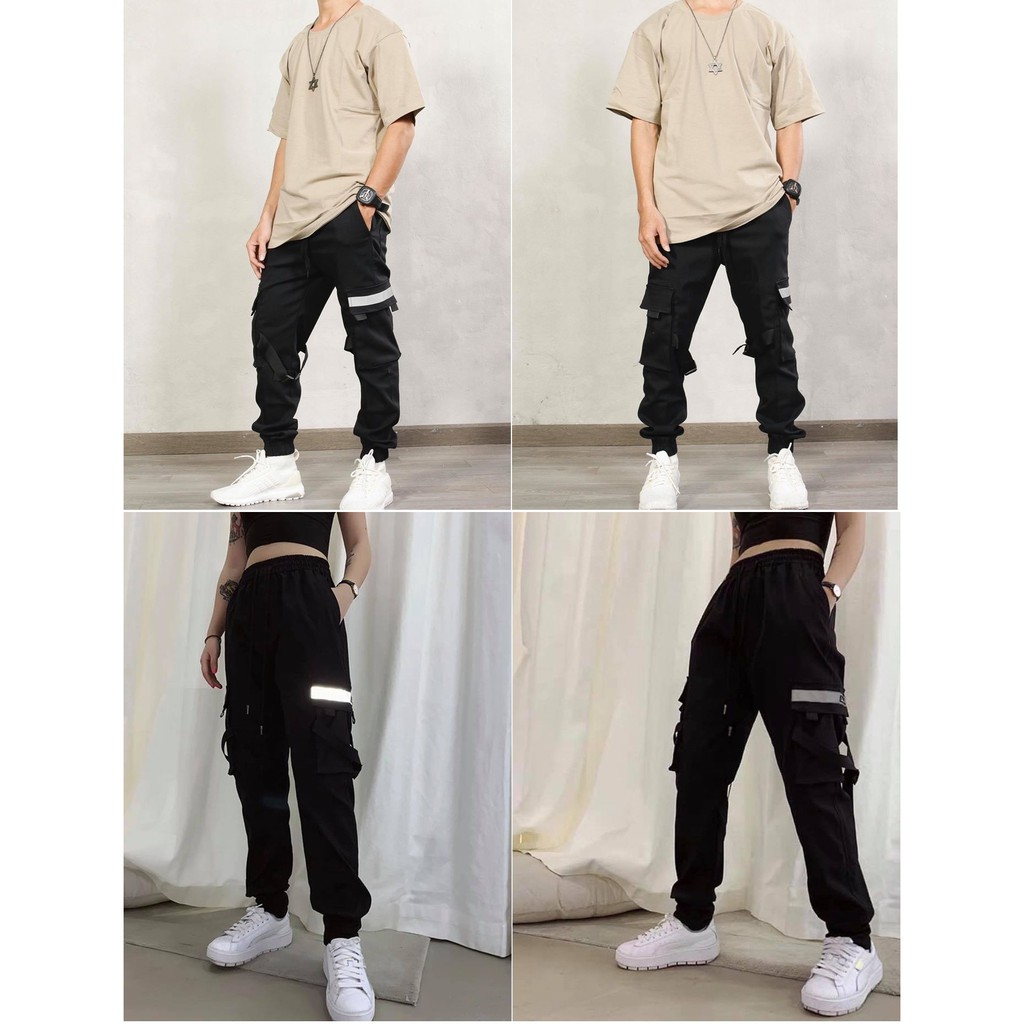 Quần túi hộp phản quang mix dây ở đùi ( size S - 3XL )