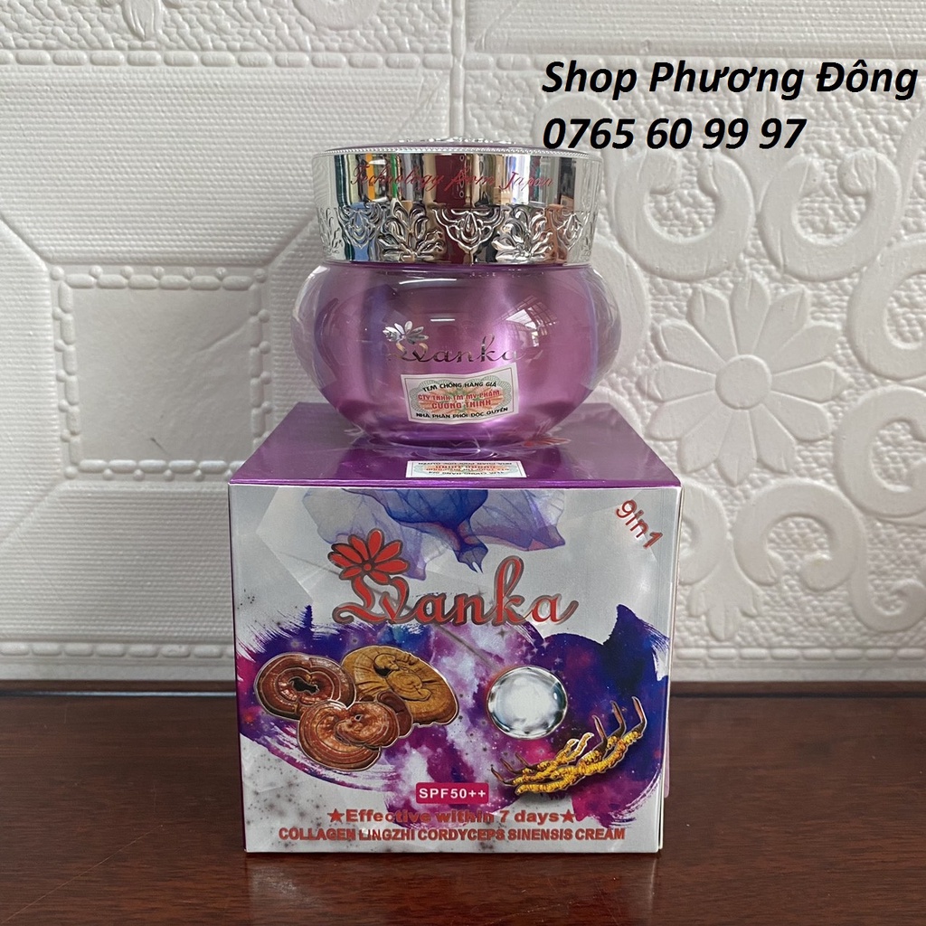 Kem dưỡng trắng da cao cấp LVANKA Collagen LINHZHI và Đông Trùng Hạ Thảo 25g