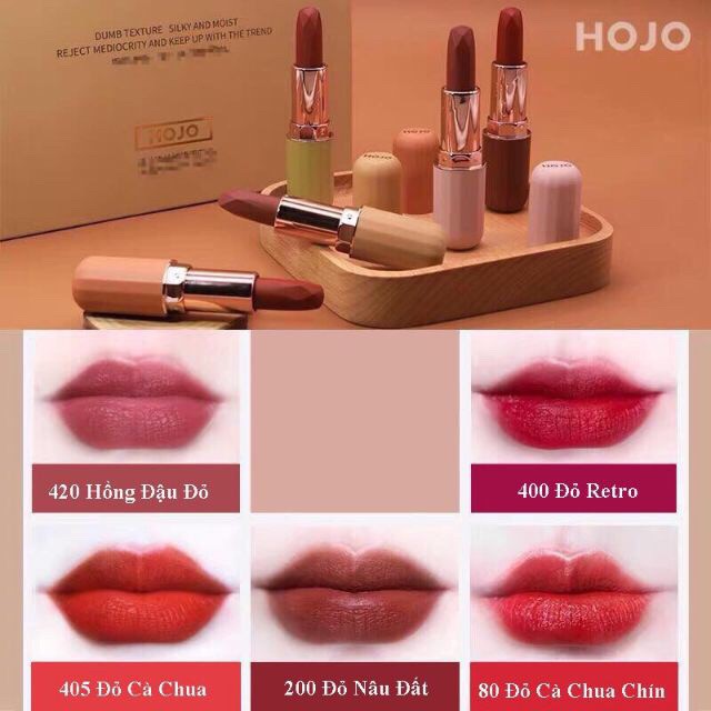 [ XẢ SỐC] Set 5 son thỏi HOJO Molandi Velvet Lipstick