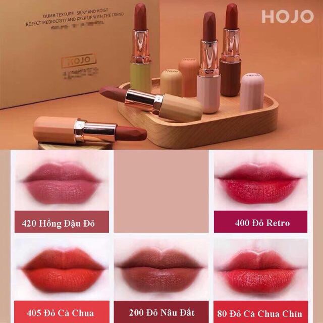 [ XẢ SỐC] Set 5 son thỏi HOJO Molandi Velvet Lipstick