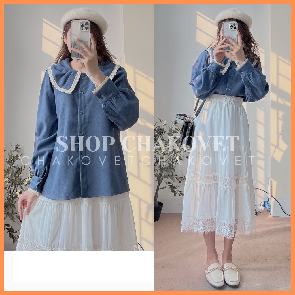 Chân váy 3 tầng dài quá gối chất đẹp nhất ngành hàng CV8130, kiểu chân váy xếp ly dài dáng xòe Ulzzang, ảnh thật 1000% | BigBuy360 - bigbuy360.vn