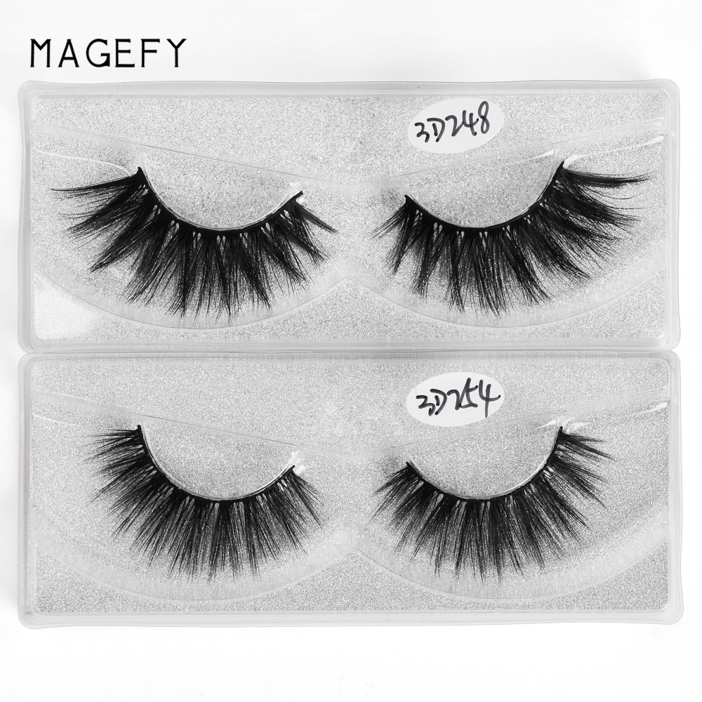 Cặp lông mi giả MAGEFY 3D trang điểm tự nhiên hình chữ thập dày