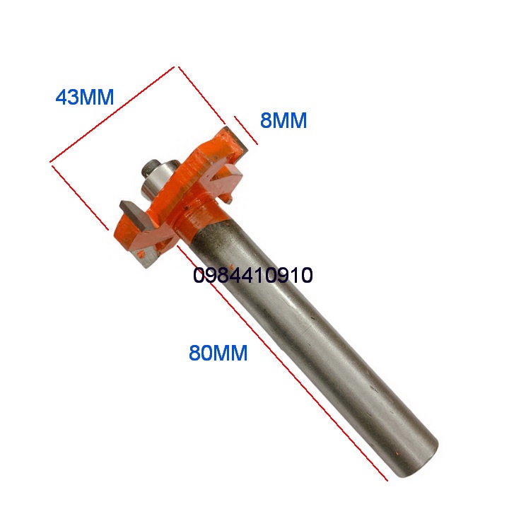 MŨI PHAY CUỐC, MÓC RÃNH 4 CÁNH CÁN DÀI 80MM RÃNH RỘNG 8MM, 15MM