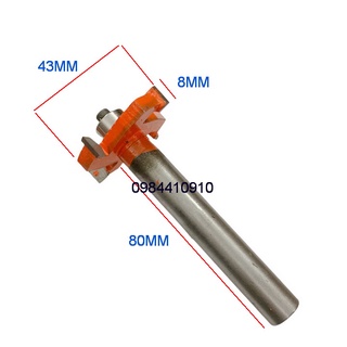 Mũi phay cuốc, móc rãnh 4 cánh cán dài 80mm rãnh rộng 8mm, 15mm
