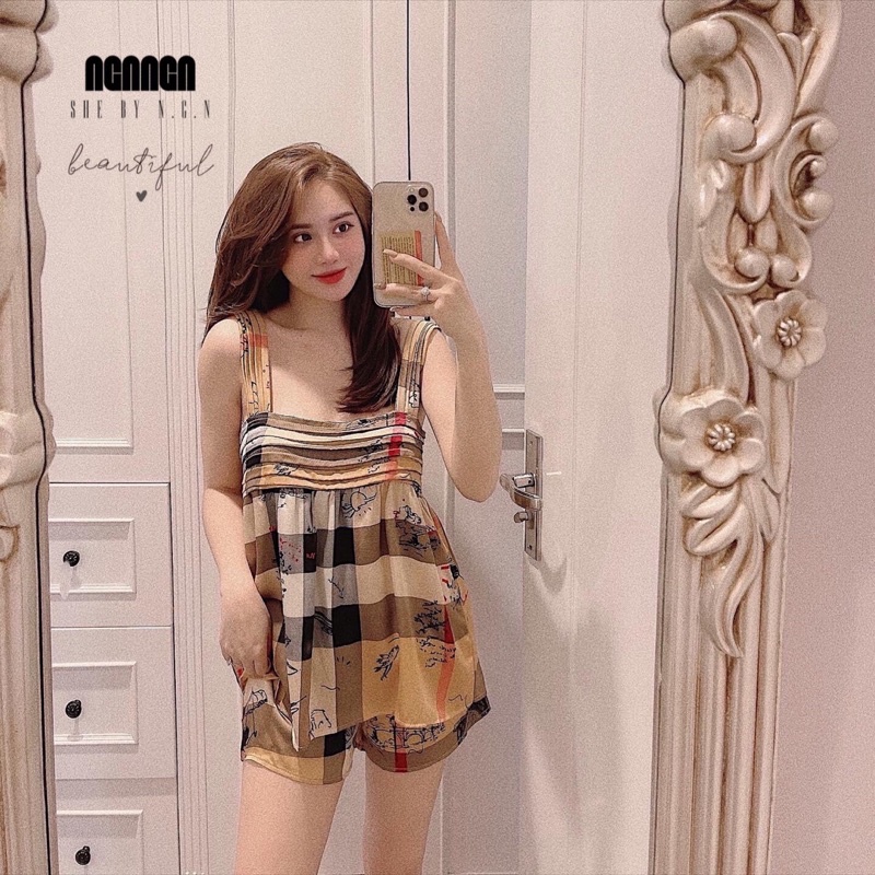 set lụa hoạ tiết cho nữ | BigBuy360 - bigbuy360.vn