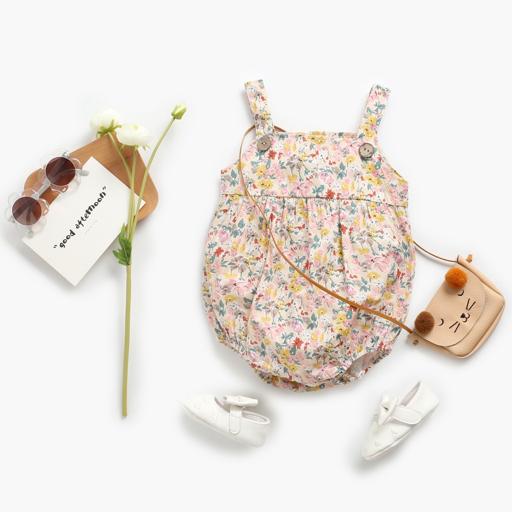 Áo Liền Thân SANLUTOZ Cotton Họa Tiết Hoa Phong Cách Công Chúa Cho Bé