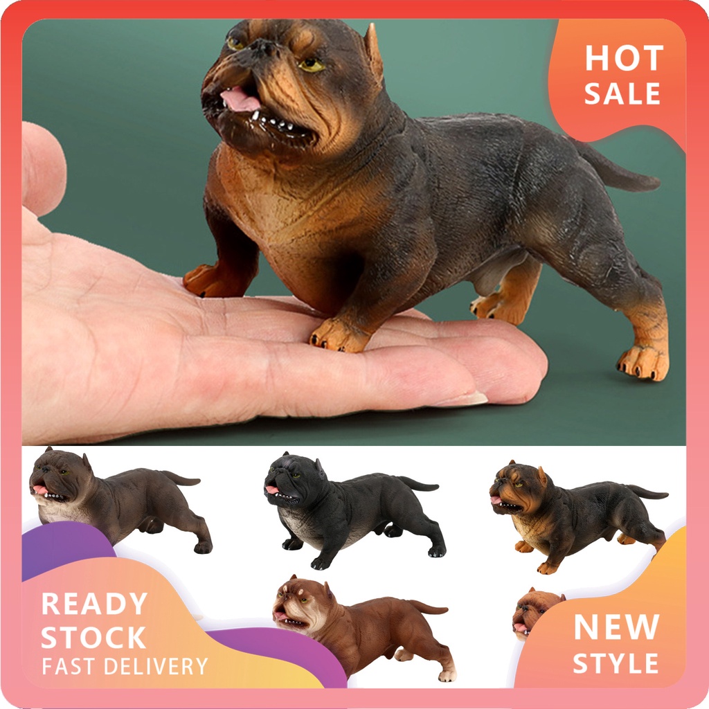 Đồ chơi mô hình chó pitbull bằng nhựa dễ thương