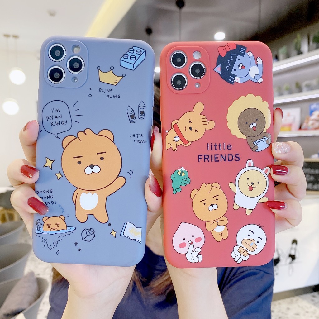 Ốp Điện Thoại Silicone Mềm Họa Tiết Kakao Friends Ryan Apeach Cho iPhone 11 Pro Max7 8 Plus XR XS MAX SE2020