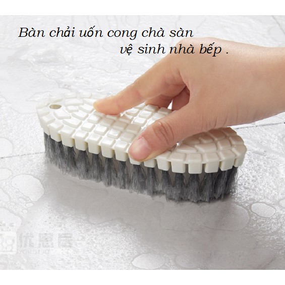 Bàn chải uốn cong chà sàn nhà tắm, vệ sinh nhà bếp, góc tường loại bỏ vết bẩn