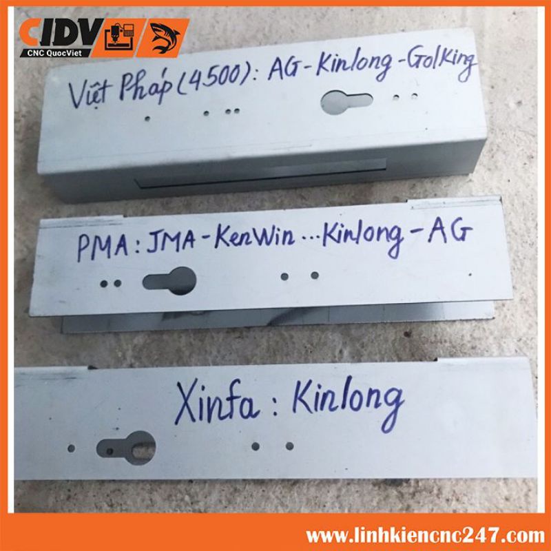 Dưỡng Khoét Khoá Hệ 55, Xingfa, Việt Pháp 4500, PMA,... Dưỡng khóa cửa nhôm hệ