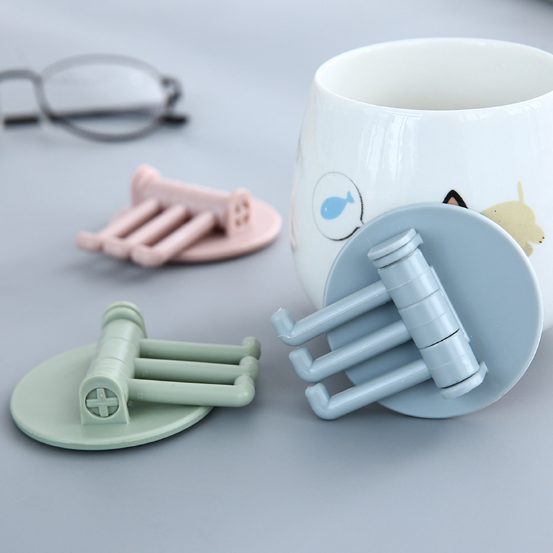 Móc treo đồ dùng gắn tường thiết 3 móc xoay đa năng tiết kiệm không gian tiện lợi
