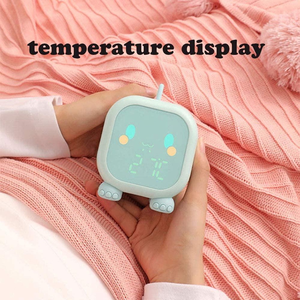 Square Digital LCD Desk Bedside Alarm Clock Cube Cute Clock Green