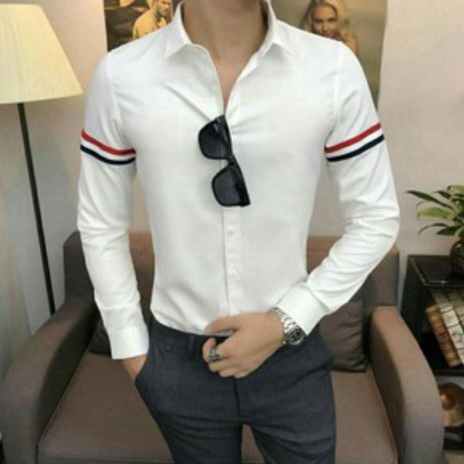 Áo Sơ Mi Nam Dài Tay TAHISM018 Phong Cách Trẻ Phối  2 Sọc Bên Cánh Tay | BigBuy360 - bigbuy360.vn