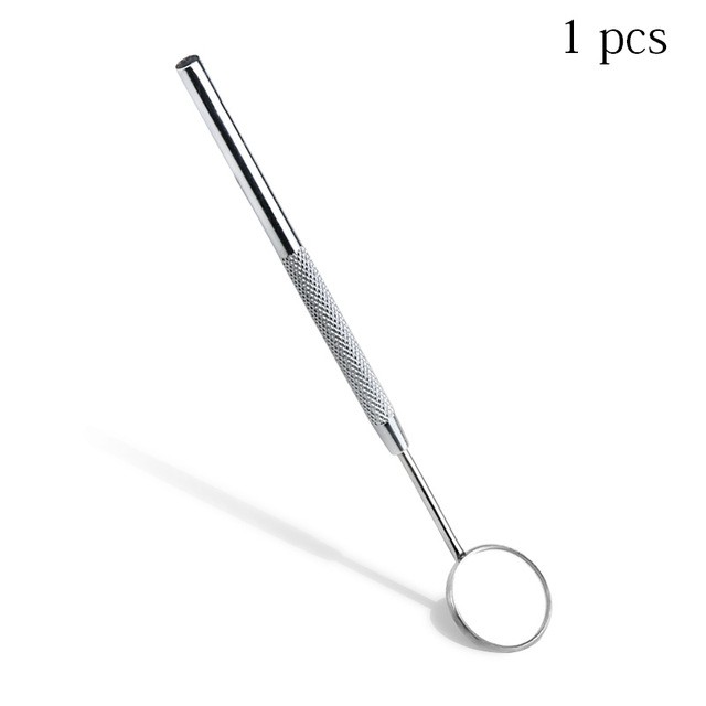 Một gương răng thép không gỉ để kiểm tra sự giãn nở lông mi bằng thiết bị in Mi-Press.