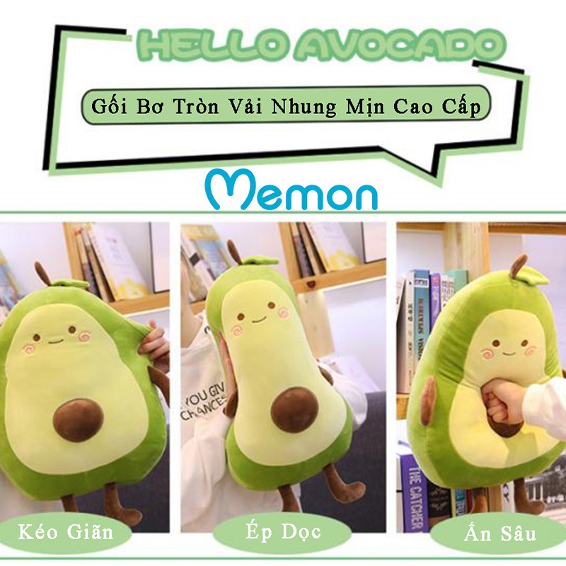 Quả Bơ Má Hồng Nhồi Bông Dễ Thương Cao Cấp Memon