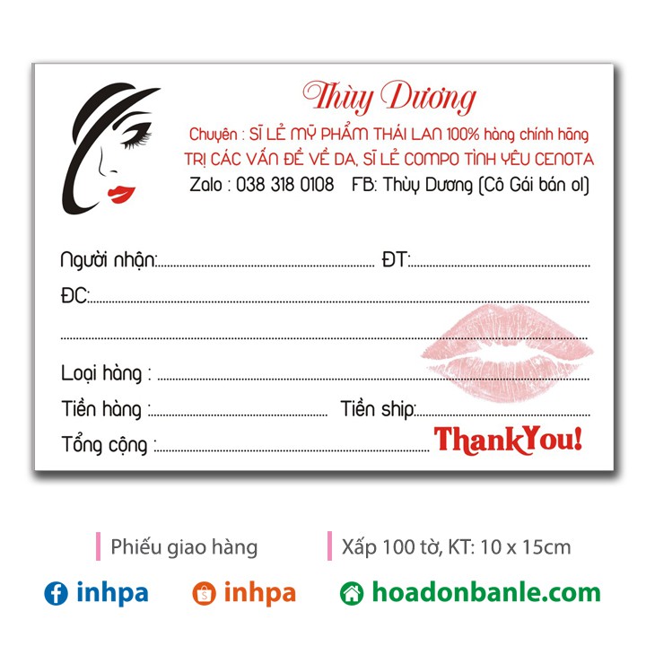 Combo Phiếu giao có keo Thùy Dương