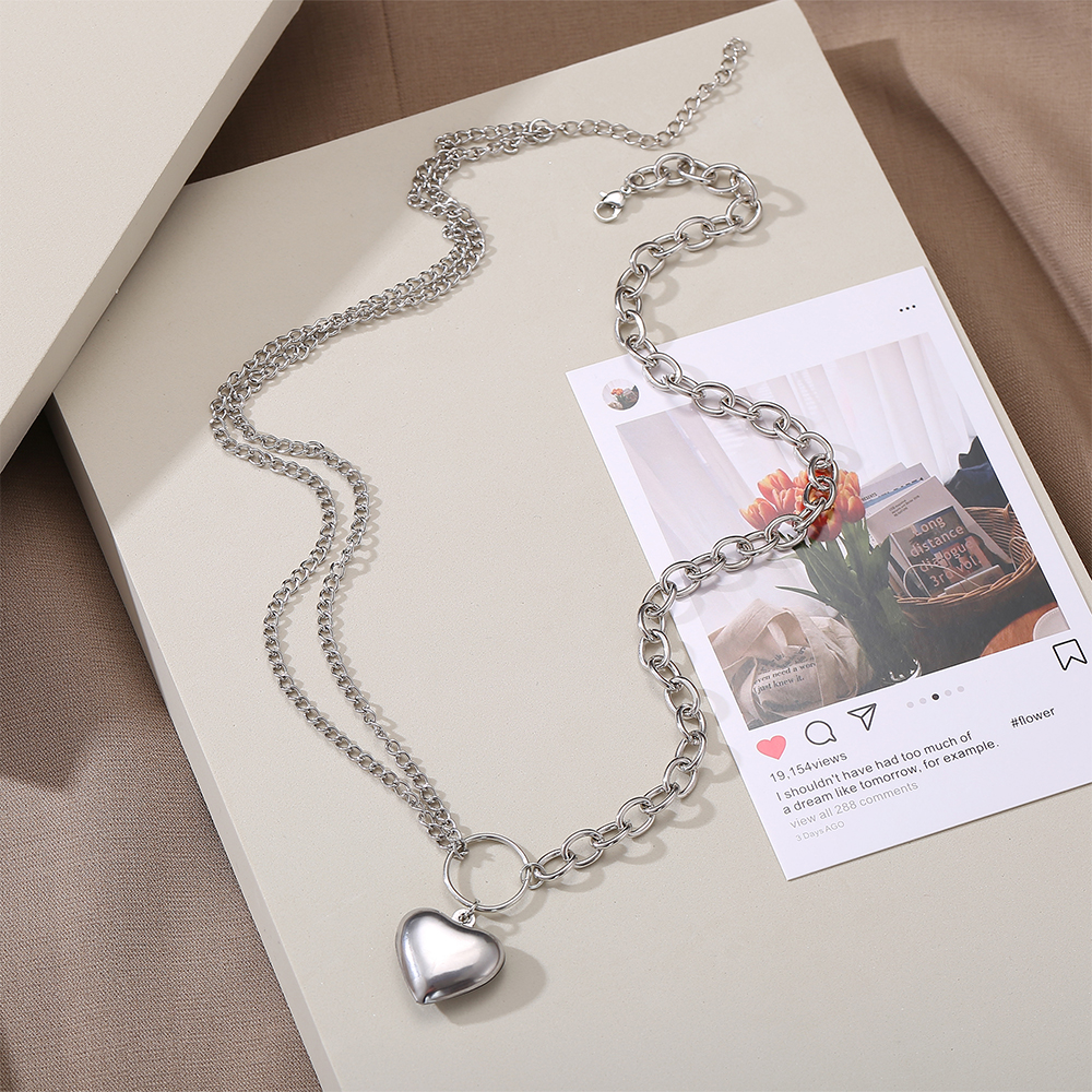 Vòng Cổ Choker Hợp Kim Mặt Hình Trái Tim Thời Trang Cho Nữ