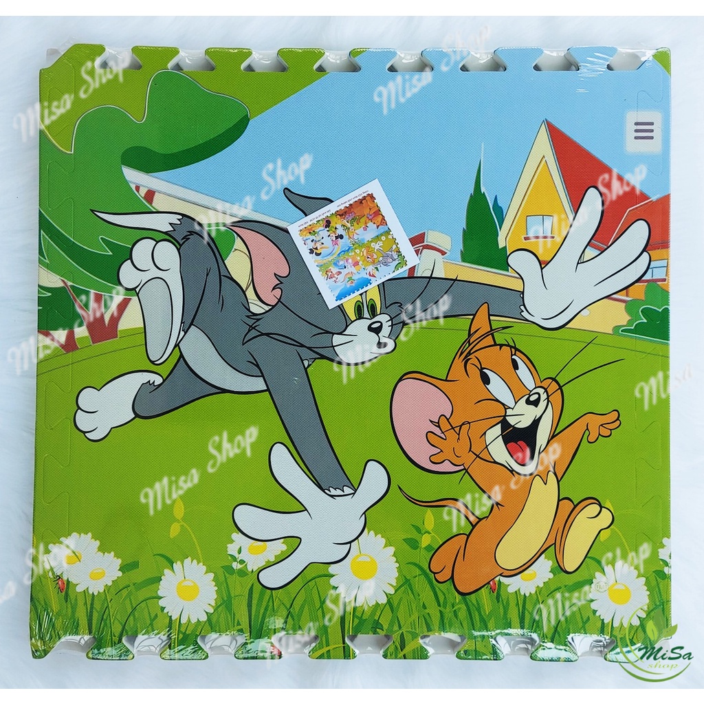 Bộ 4 miếng xốp lót sàn cho bé nhiều hình ảnh vui nhộn các loại, kích thước 60x60 cm/miếng