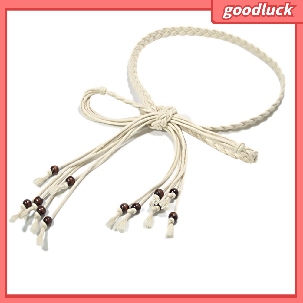 Thắt Lưng Dây Bện Đính Hạt Phong Cách Bohemia Cho Nữ