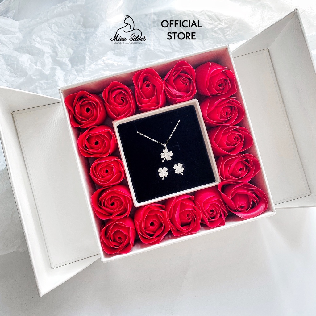  QUÀ TẶNG GIÁNG SINH  Hộp qua tặng hoa hồng Miuu Silver quà tặng sinh nhật valentine De Rose 