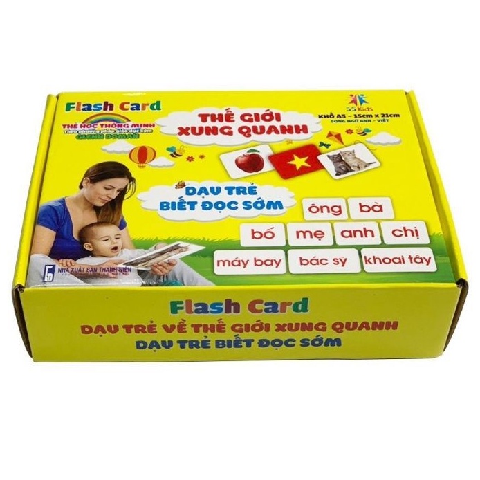 Bộ Thẻ Flashcard Thế giới xung quanh Song Ngữ Tiếng Anh 14 chủ đề theo Glenn Doman