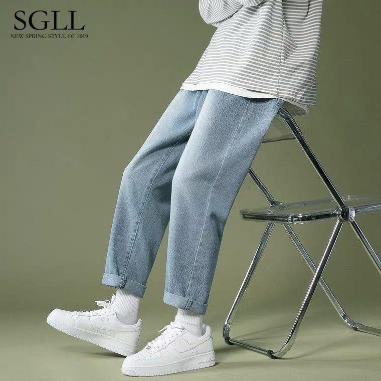 Quần jean Baggy nam nữ, Quần jean ống rộng, dáng ống suông, rộng nữ TR01 style hàn quốc