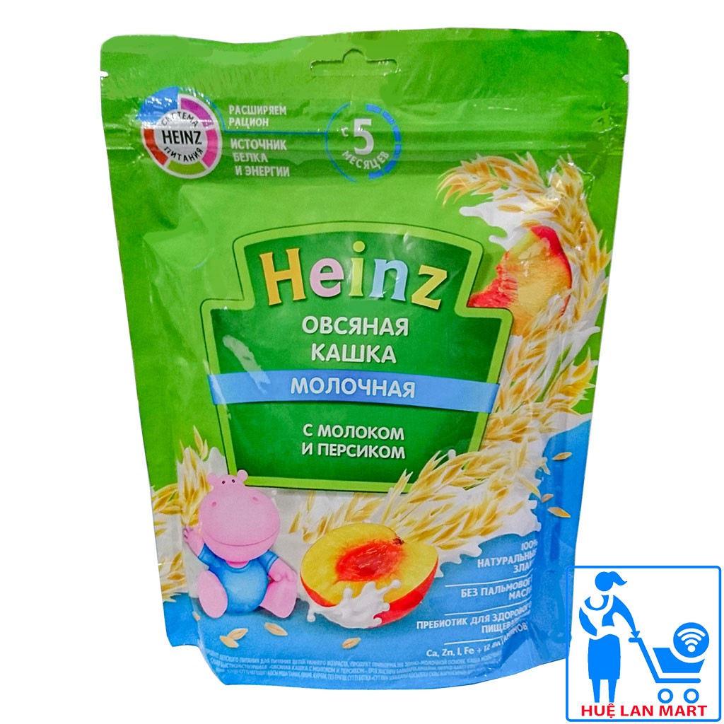 Bột Ăn Dặm Heinz Nga 5+ Vị Đào Yến Mạch Sữa Gói 250g