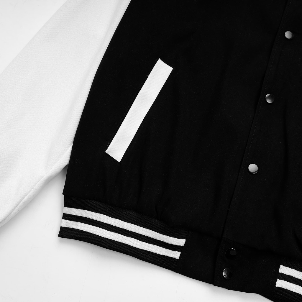 Áo Khoác Nhung Tăm Unisex Jacket Varsity Graffiti King Brand màu Đen V3