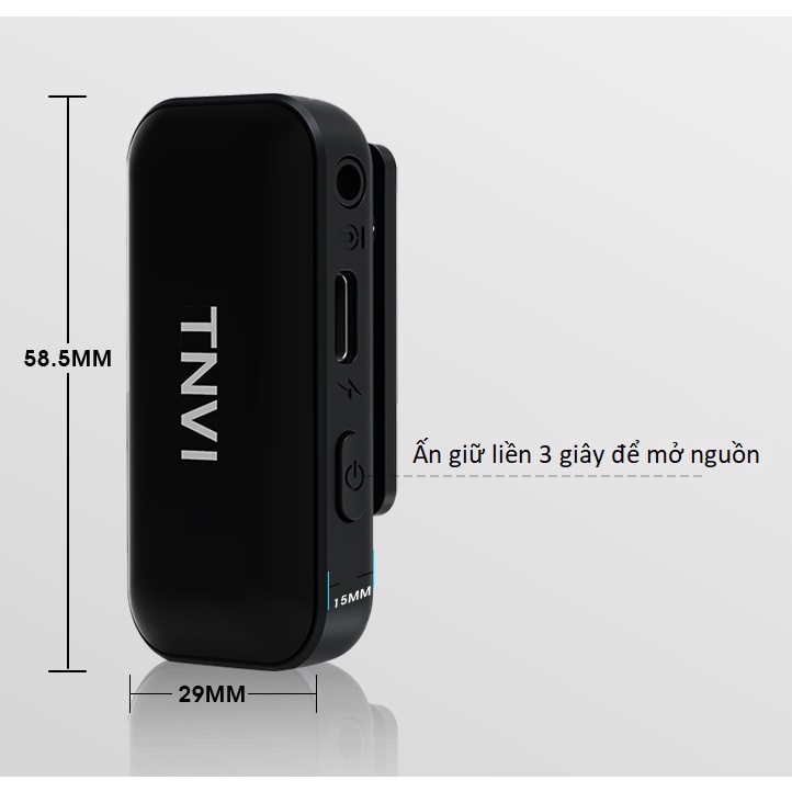 Micro Thu Âm TNVI V3 Cài Áo Không Dây 1 Thu 2 Phát, Mic Mini, Thiết Bị Thu Âm Cài Áo Tốt Nhất