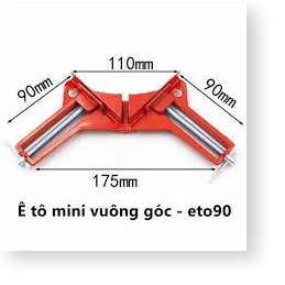 Bộ 4 eto kẹp góc vuông 90 độ cho các bác thợ lắp bể cá, tủ kính, điêu khắc, kim khí... màu đỏ