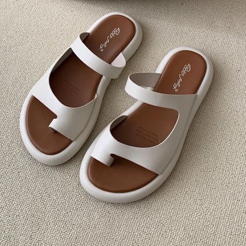 Dép nữ ulzzang xỏ ngón 3 màu đen, trắng be thời trang hàng đẹp xịn