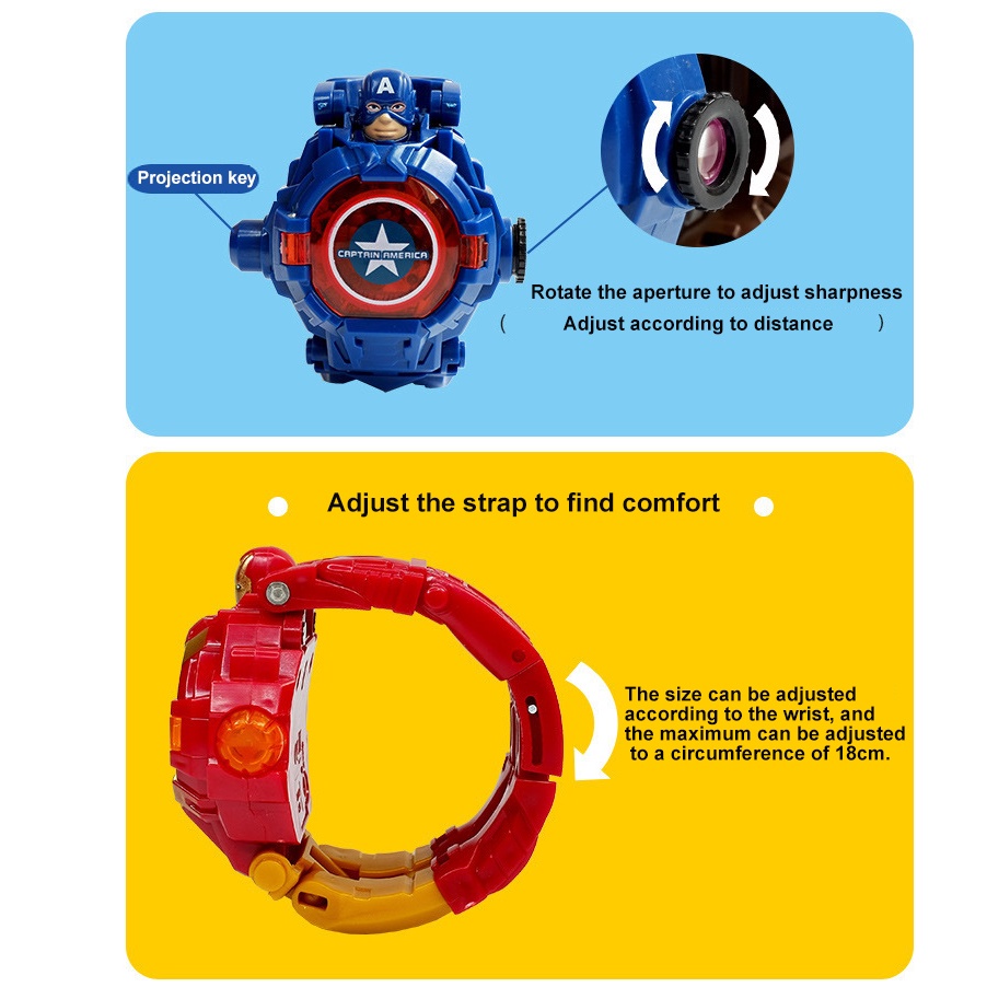 BP MART Mới Đồng Hồ Điện Tử 2 Trong 1 Hình Siêu Anh Hùng Cho Bé