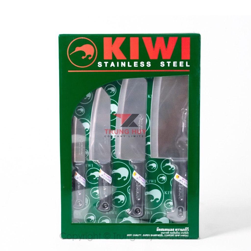 Bộ 4 dao Kiwi cán nhựa tiện lợi W4P hàng nhập khẩu Thái Lan