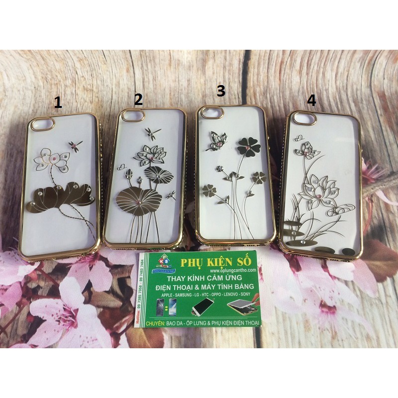 Ốp lưng dẻo xi hoa đính đá tuyệt đẹp iPHONE 5/5s